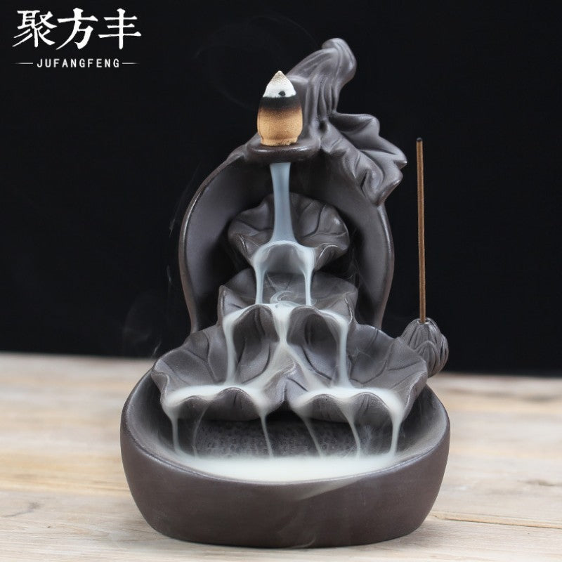 Purple Sand Gourd Lotus Backflow Incense Burner