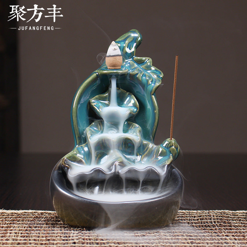 Purple Sand Gourd Lotus Backflow Incense Burner