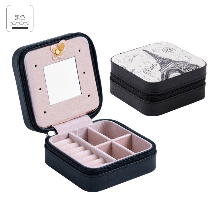 Korea Creative Snake Leather Travel Jewelry Box