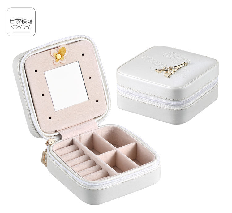 Korea Creative Snake Leather Travel Jewelry Box