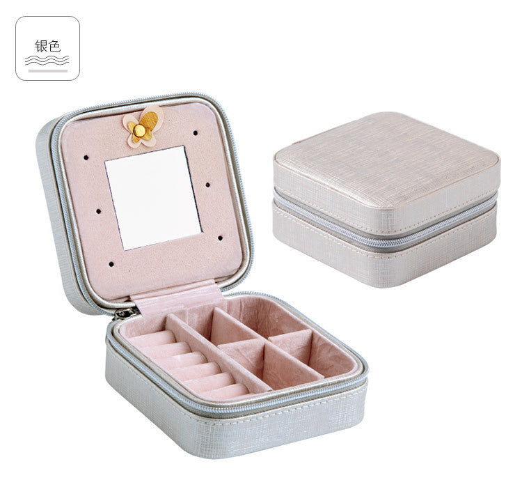 Korea Creative Snake Leather Travel Jewelry Box